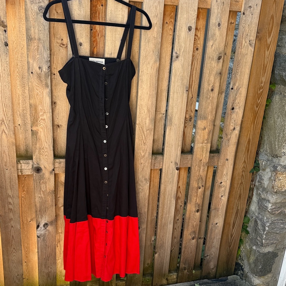 Mara Hoffman Black and Red Strapless Dress